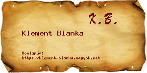 Klement Bianka névjegykártya